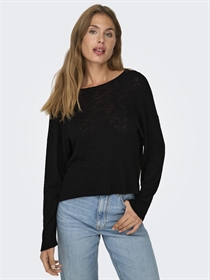 ONLY Vendbar Langærmet Bluse Mila Black